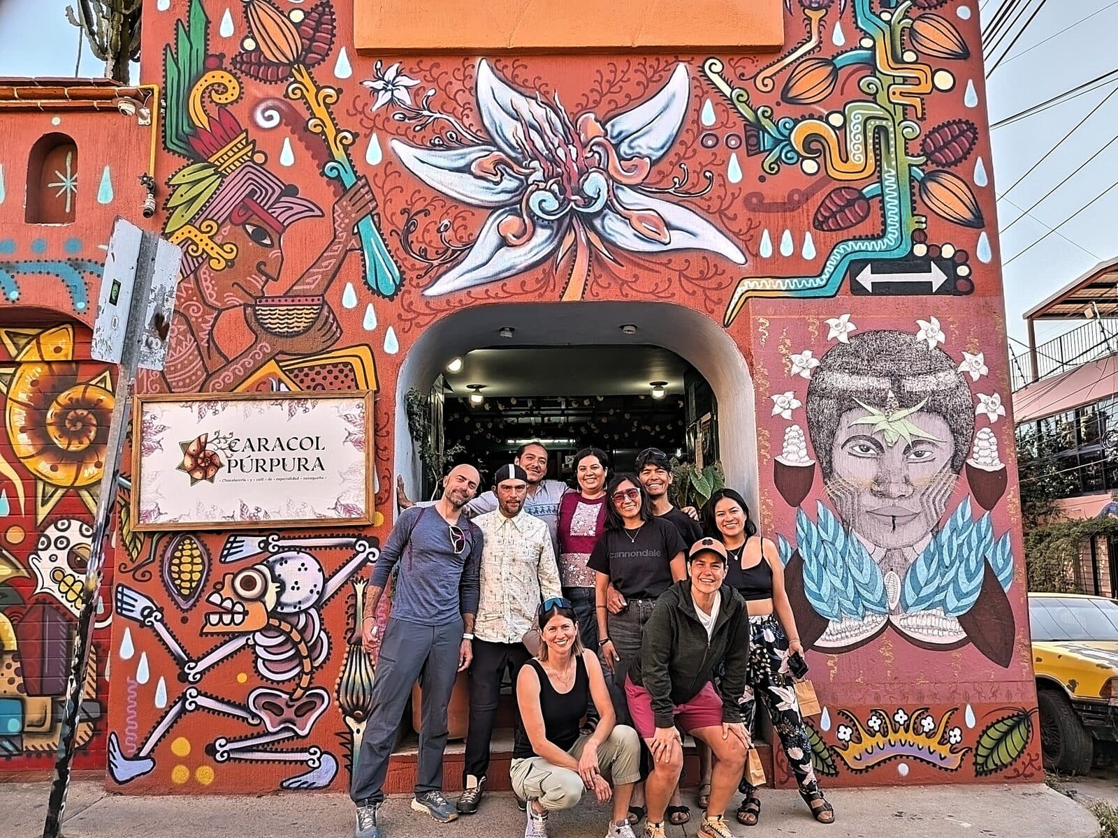 The group arriving in Oaxaca