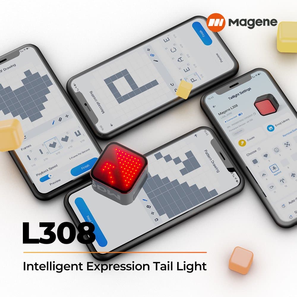 Magene L308 Luz trasera de expresión inteligente miniatura 4